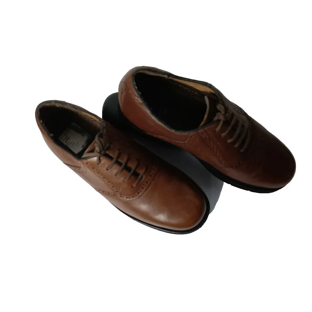 Deckers Men's Tupelo Auburn Leather Oxford Dress Shoes Size 10M Lace-Up Brown